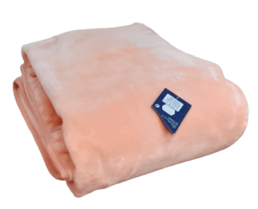 Manta terciopelo rosa salmón - 4