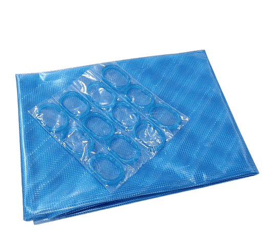 Cortina de baño azul efecto cristal - 1