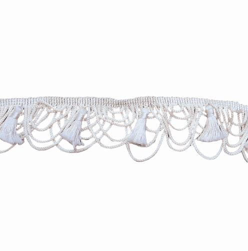 Flecos ondas borlas beige