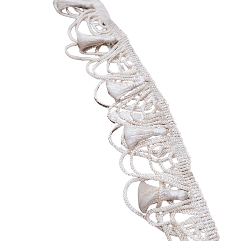 Flecos ondas borlas beige - 1