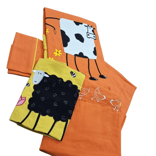Funda Nórdica infantil naranja bordada - 2