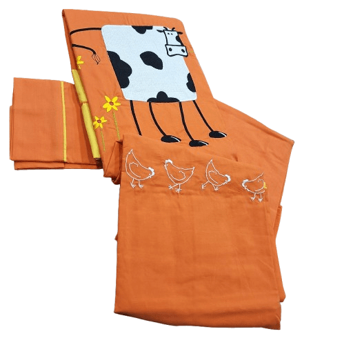 Funda Nórdica infantil naranja bordada - 5