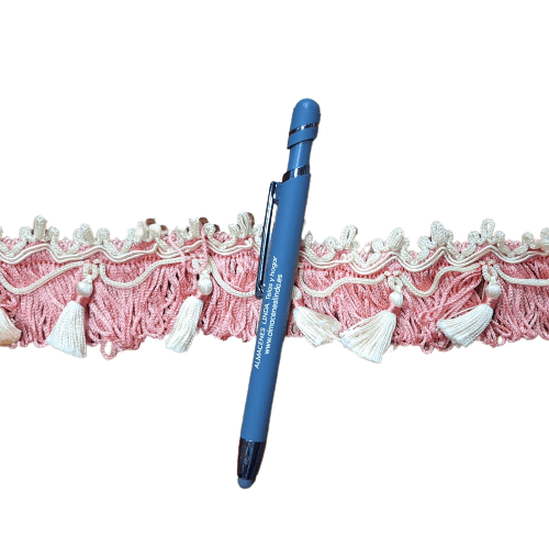 Pasamanería Flecos rosas y beige - 1