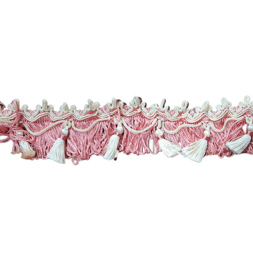Pasamanería Flecos rosas y beige - 2