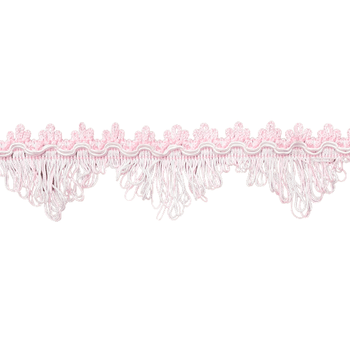Pasamanería Flecos rosas y blanco 5