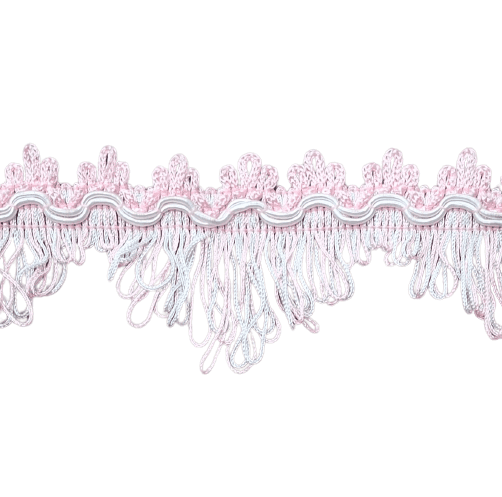 Pasamanería Flecos rosas y blanco 5 - 2