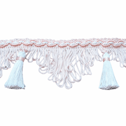 Pasamanería Flecos rosa asalmonado pastel