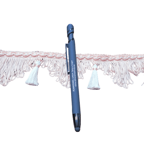 Pasamanería Flecos rosa asalmonado pastel - 1