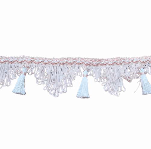 Pasamanería Flecos rosa asalmonado pastel - 2