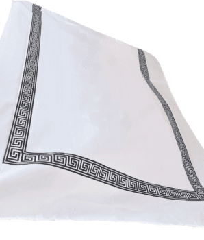 Cortinas de baño blanca greca negra - 2