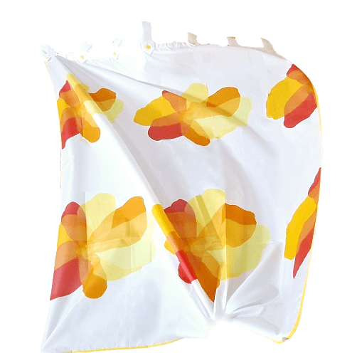 Cortina de baño Flores grandes naranjas