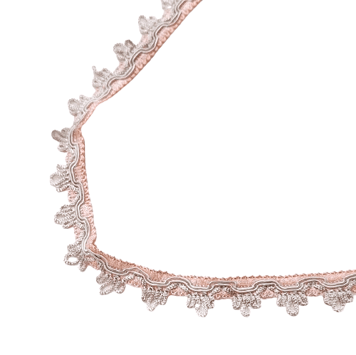 Galón estrecho gris y rosa - 3