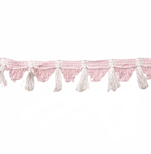 Flecos largos blancos  y rosas