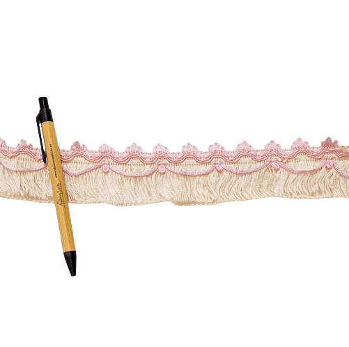 Flecos rosas beige brillo