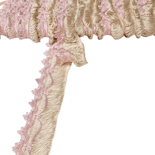 Flecos rosas beige brillo - 1