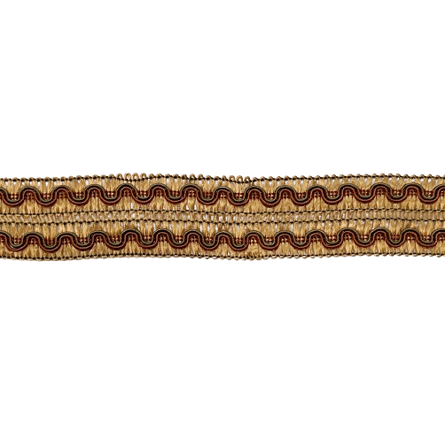 Galón doble oro viejo, teja y verde - 1