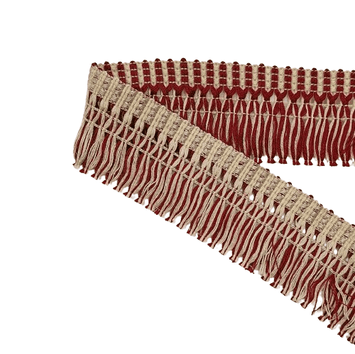 Flecos largos granates y beige - 1