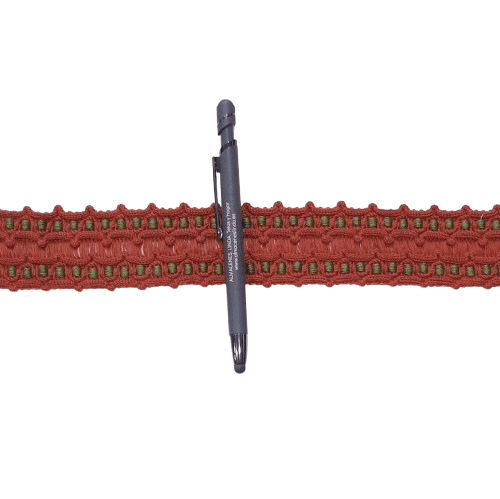 Galón de algodón teja con topos verdes - 4