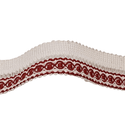 Pasamanería Galón cruda y granate - 1