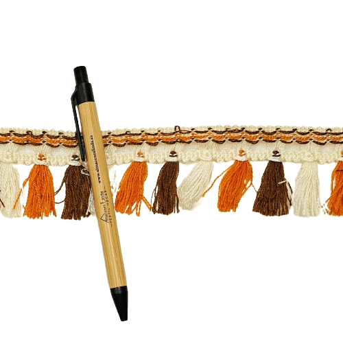 Flecos naranja, marrones y beige