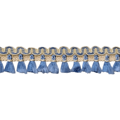 Flecos azules y beige sedosos - 3