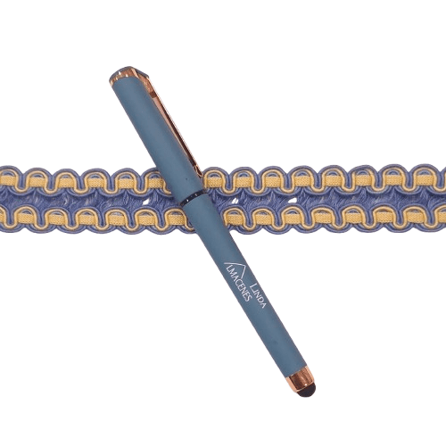 Galón de algodón azul y amarillo - 1