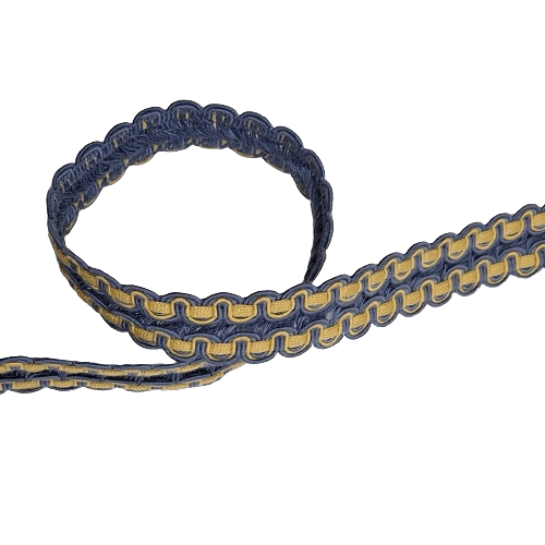 Galón de algodón azul y amarillo - 1