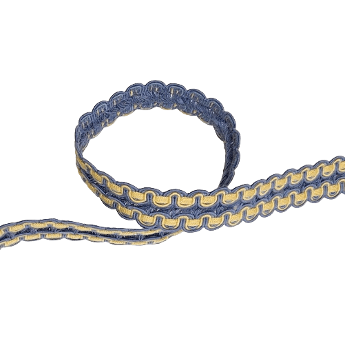 Galón de algodón azul y amarillo - 3