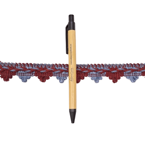 Galón azul lila y granate