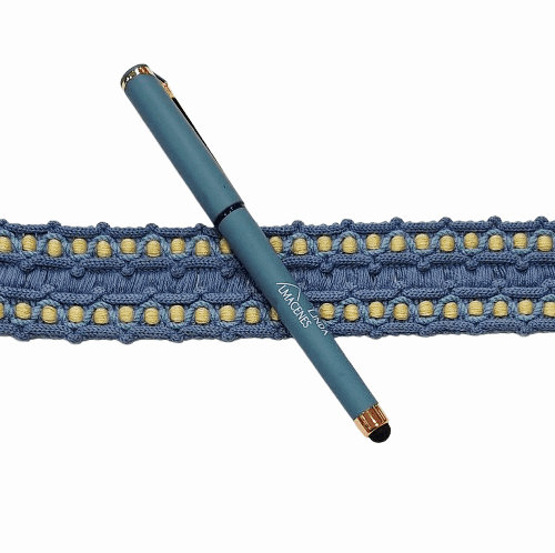 Galón azul de algodón con detalle amarillo - 3