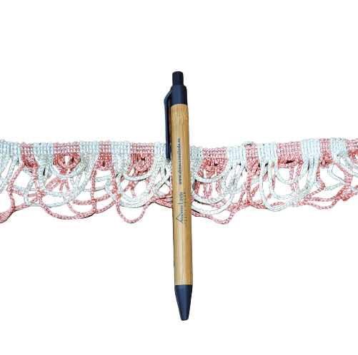 Pasamanería Flecos ondas salmón y beige - 1