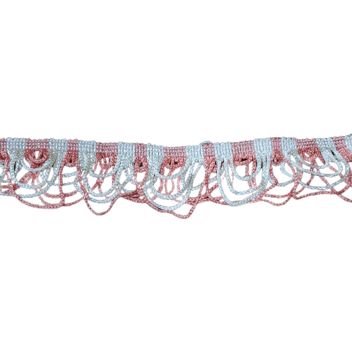 Pasamanería Flecos ondas salmón y beige - 2