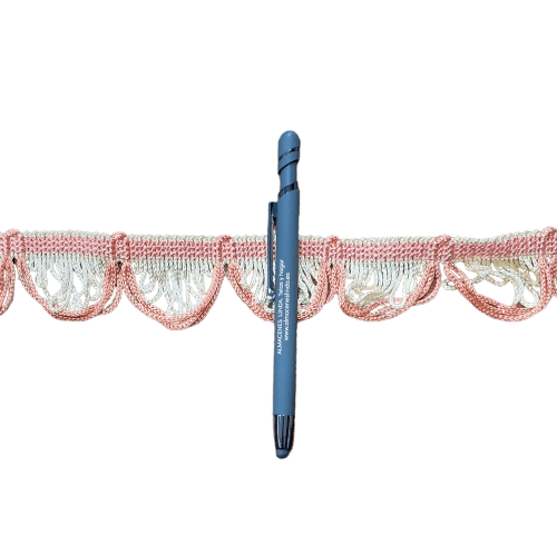 Pasamanería ondas salmón y beige - 1