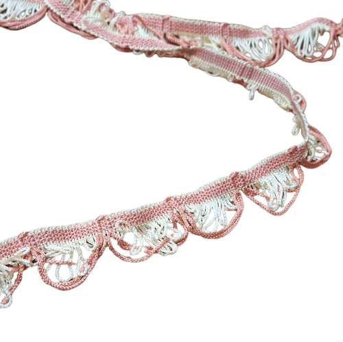 Pasamanería ondas salmón y beige - 2