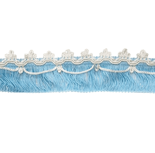 Flecos azules y blanco