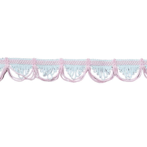 Pasamanería ondas rosas y blanco 5 - 2