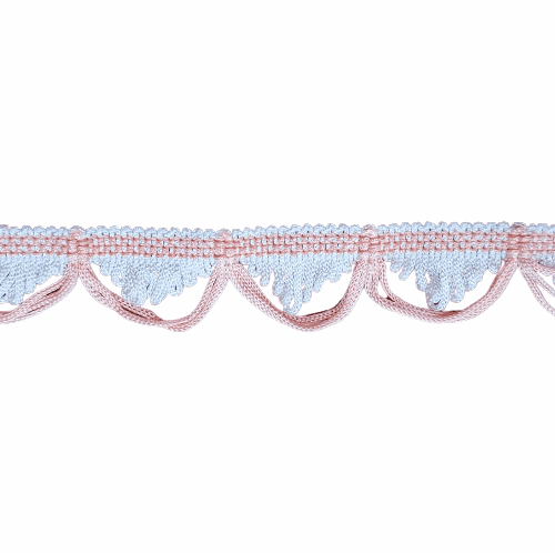 Pasamanería ondas salmón y blanco - 2