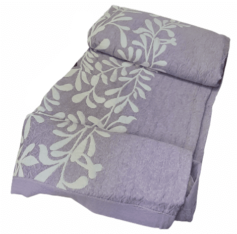 Colcha reversible hojas lila. Cama 90 - 4