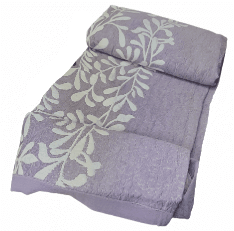 Colcha reversible hojas lila. Cama 90 - 5