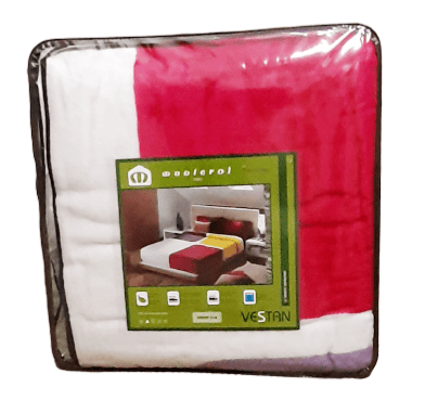 Manta terciopelo cuadros cama 135 - 1