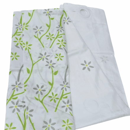 Cortina de baño Tatiana flores verdes - 3