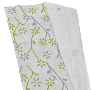 Cortina de baño Tatiana flores verdes - 4