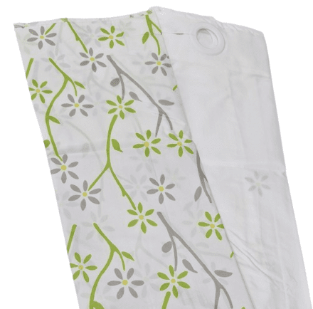 Cortina de baño Tatiana flores verdes - 4