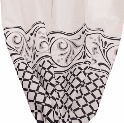 Cortina de baño cenefa negra - 1