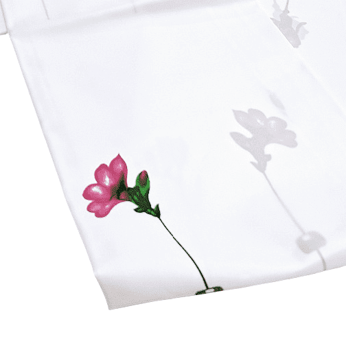 Cortina de baño flores rosa - 1