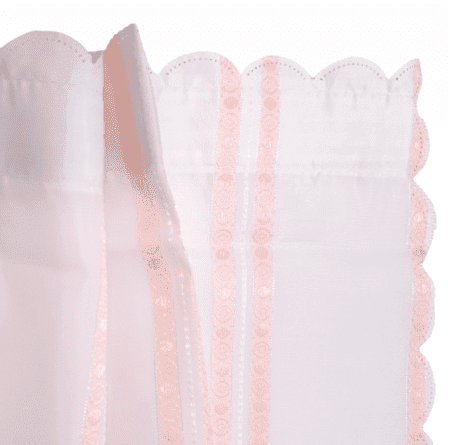 Cortina de baño blanca rayas rosa y oro - 2