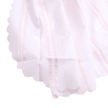 Cortina de baño blanca rayas rosa y oro - 2