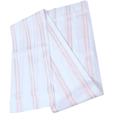 Cortina de baño blanca rayas rosa y oro - 3