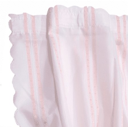 Cortina de baño blanca rayas rosa y oro - 6