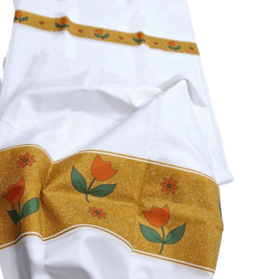 Cortina de baño presillas ocre